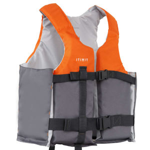 ITIWIT Pomocná plávacia vesta 50N+ oranžová na kajak, stand-up paddle alebo jachtu ORANŽOVÁ 25-40 KG