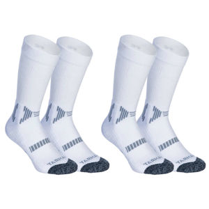 TARMAK Detské ponožky na basketbal stredne vysoké pre pokročilých biele 2 páry BIELA 35/38.