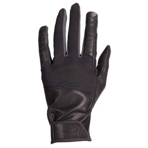 FOUGANZA Dámske jazdecké rukavice 960 kožené čierne ČIERNA M