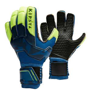 KIPSTA Detské brankárske futbalové rukavice F500 RESIST modro-žlté MODRÁ 6