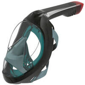 SUBEA Celotvárová maska na šnorchlovanie s pružným nosom Easybreath 900 modrá ČIERNA S/M