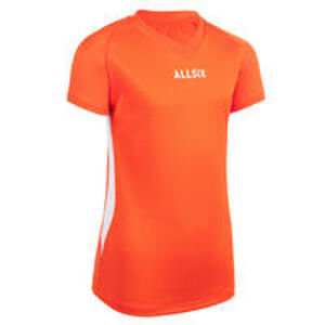 ALLSIX Dievčenský volejbalový dres V100 oranžový ORANŽOVÁ 113-122cm 5-6R