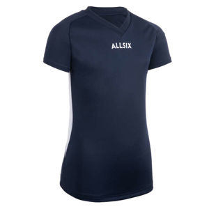 ALLSIX Dievčenský volejbalový dres V100 námornícky modrý MODRÁ 131-140cm 8-9R