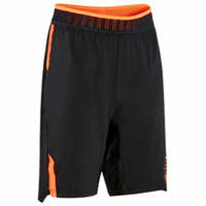 Detské futbalové šortky clr čierno-oranžové
