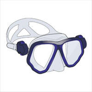 SUBEA Potápačská maska SCD 500 V2 s 2 zorníkmi a krištáľovou lícnicou MODRÁ L
