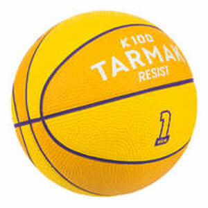 TARMAK Detská basketbalová lopta Mini B veľkosť 1 do 4 rokov žlto-fialová. ŽLTÁ 1