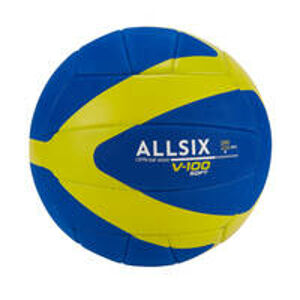 ALLSIX Volejbalová lopta Soft V100 200-220 g pre deti od 6 do 9 rokov modro-žltá 5