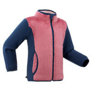 LUGIK Detská fleecová bunda na lyže a sánky Midwarm ružovo-modrá RUŽOVÁ 89-95cm 2-3R