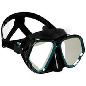 SUBEA Maska SCD 500 s 2 zrkadlovými zorníkmi a nepriehľadnou lícnicou čierno-sivá ČIERNA L