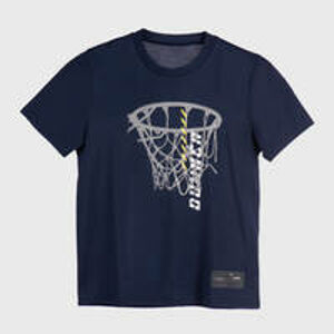 TARMAK Basketbalové tričko TS500 Fast dievčatá/chlapci námornícke modré 131-140cm 8-9R