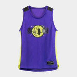 TARMAK Basketbalový dres/tielko pre chlapcov/dievčatá T500 fialovo-žltý 123-130cm 7-8R