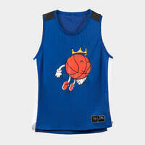 TARMAK Detské basketbalové tielko/tričko bez rukávov T500 bielo-modré 141-150cm10-11R
