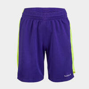 TARMAK Basketbalové šortky SH500 pre chlapcov/dievčatá fialovo-žlté 161-172cm14-15R