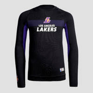 TARMAK Detské spodné tričko na basketbal UT500 slim NBA Lakers čierne ČIERNA 123-130cm 7-8R