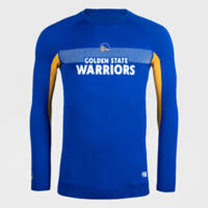 TARMAK Pánske spodné tričko na basketbal s dlhým rukávom Slim UT500LS Warriors modré MODRÁ M