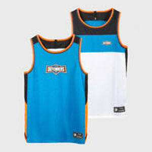 TARMAK Obojstranný basketbalový dres/tielko pre chlapcov/dievčatá T500R modro-oranžový MODRÁ 113-122cm 5-6R