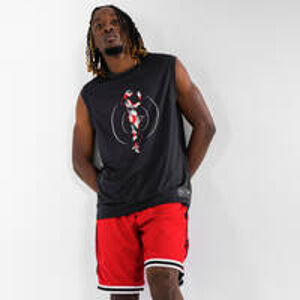 TARMAK Pánske basketbalové tričko/tielko TS500 Dunk čierne ČIERNA XL
