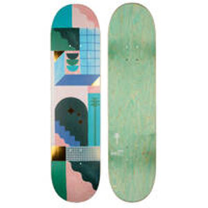 OXELO Skateboardová doska z javora veľkosť 7.75" DK500 Popsicle potlač od @tomalater ZELENÁ 7,75