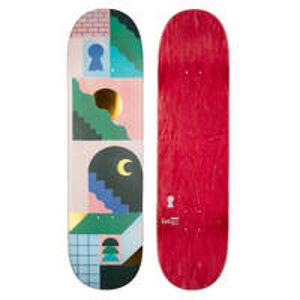 OXELO Skateboardová doska z javora veľkosť 8,5" DK500 Popsicle potlač od @tomalater ČERVENÁ 8,5