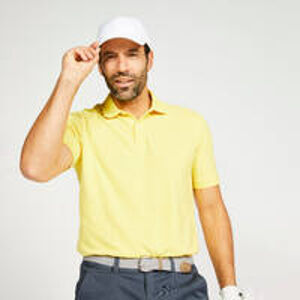 INESIS Pánska golfová polokošeľa s krátkym rukávom MW500 žltá ŽLTÁ 3XL