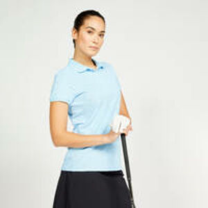 INESIS Dámska golfová polokošeľa WW500 s krátkym rukávom belasá MODRÁ XL