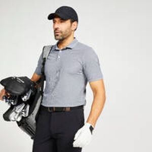 INESIS Pánska golfová polokošeľa s krátkym rukávom WW500 sivá ŠEDÁ 3XL.