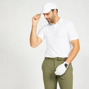 INESIS Pánska golfová polokošeľa s krátkym rukávom WW500 biela BIELA 2XL.