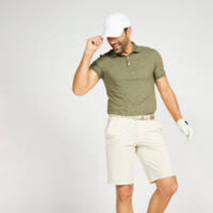 INESIS Pánska golfová polokošeľa s krátkym rukávom WW500 kaki KHAKI XL.