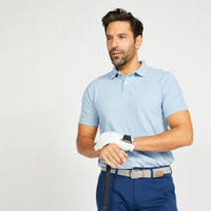 INESIS Pánska golfová polokošeľa s krátkym rukávom MW500 modrá džínsová MODRÁ XL