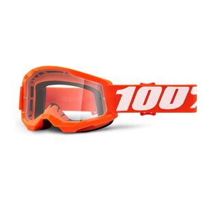 Detské motokrosové okuliare 100% Strata 2 Youth Orange oranžová, číre plexi