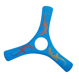 Bumerang fun spinracer trojlistový pre pravákov z tvrdého plastu modrý