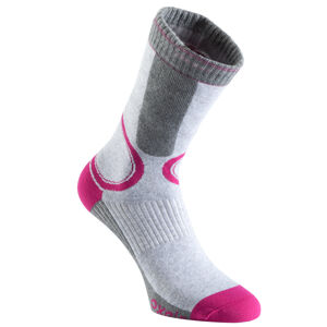 Dámske ponožky fit na korčuľovanie sivo-ružové