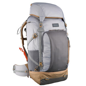 Dámsky batoh na treking a cestovanie 70 litrov - travel 500 sivý