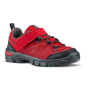 Detská nízka turistická obuv mh120 so suchým zipsom 28-34 červená