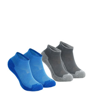 Detské nízke turistické ponožky mh100 2 páry ružové a sivé