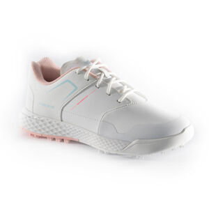 Dievčenská golfová obuv grip waterproof bielo-ružová