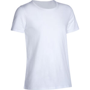 Dievčenské tričko 100 na cvičenie s krátkym rukávom biele