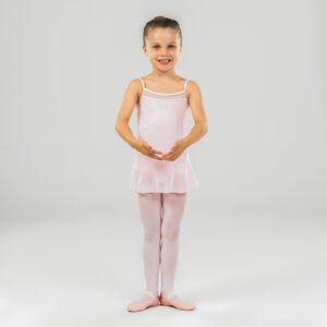 Dievčenský baletný trikot na ramienka ružový