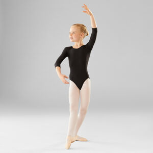 Dievčenský trikot na balet s dlhými rukávmi čierny