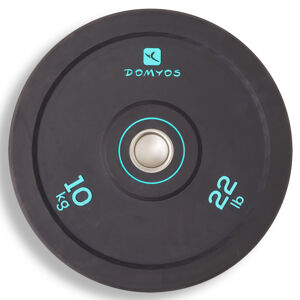 Kotúč bumper na cvičenie s činkami 10 kg, vnútorný priemer 50 mm
