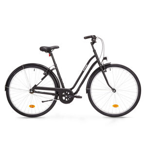 Mestský bicykel elops 100 so zníženým rámom čierny
