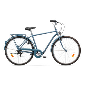 Mestský bicykel elops 120 so zvýšeným rámom modrý
