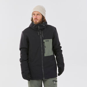 Pánska snowboardová bunda ziprotec snb 500 čierna
