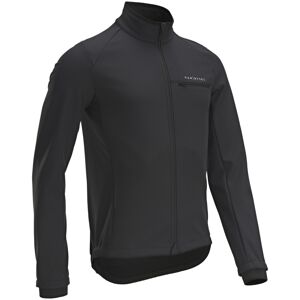 Pánska zimná cyklistická bunda rc100 s dlhým rukávom čierna