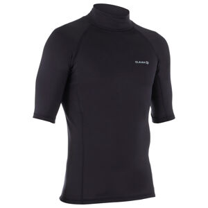 Pánske hrejivé tričko 900 proti uv žiareniu s krátkym rukávom na surf čierne