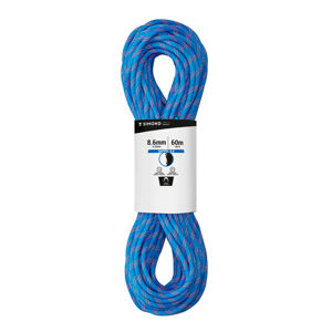 Polovičné lano rappel na lezenie a alpinizmus 8,6 mm 60 m modré