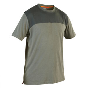 Poľovnícke bavlnené tričko 500 s krátkym rukávom zelené