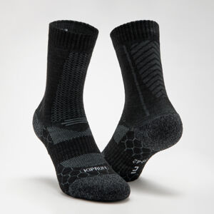 Ponožky na beh run900 po lýtka s vlnou merino čierne