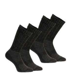 Turistické vysoké hrejivé ponožky sh500 u-warm 2 páry tmavošedé