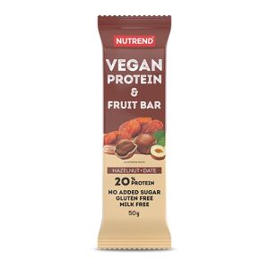Proteínová tyčinka Nutrend Vegan Protein Fruit Bar 50g lieskový orech + datle